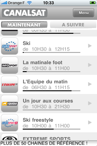 Application iPhone CanalPlus CanalSat